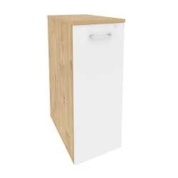 Тумба высокая выдвижная приставная / опорная ОНИКС О.ВТПО-7 Тиквуд Светлый/Белый / ONIX O.VTPO-7