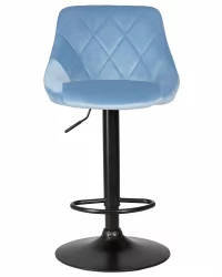 Стул барный ДОБРИН ЛОГАН БЛАCК Ппудрово-голубой велюр МДЖ9-74 / DOBRIN LOGAN BLACK MJ9-74