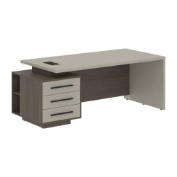 Стол руководителя левый ВЕЛИОН ВCТ 2090 Л Аметист Дуб Сильвер / VELION VCT L