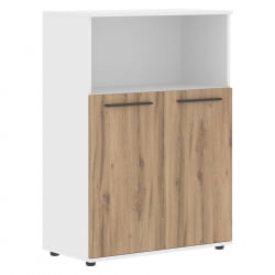 Шкаф с глухими малыми дверьми ЕДИС ЕМCС 85.3 Дуб Денвер светлый Мокко Белый / EDIS EMCS