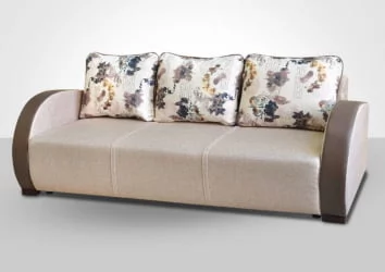 Диван прямой Европа-1 вензель серый арена черная