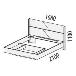 Кровать Монако 903.01 Белый шпон/Даллайс Айвори