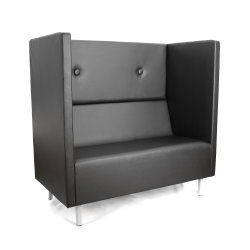 Диван офисный двойной Скайнет модуль В с высокой спинкой черный Екотекс 3001 / Ecotex