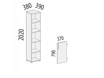 Стеллаж закрытый Альфа 64 136 Дуб Кронберг
