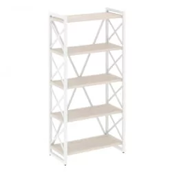 Стеллаж на регулируемых опорах - 5 полок ЛОФТ ВР.Л-МСТ.О-5.8 Металл белый Денвер светлый / LOFT VR.L-MST.O-5.8