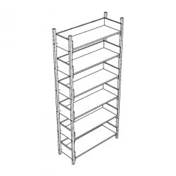 Стеллаж односторонний на металлокаркасе АЛц.СТ-1