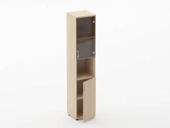 Шкаф высокий со стеклом и нишей Глассй 6.19.14Пр Орех / Glassy