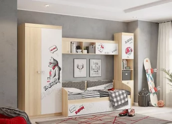 Полка Энерджи МДЕ-04 Дуб сонома Белый / MDE-04