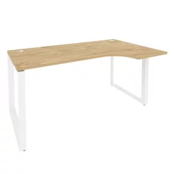 Стол эргономичный правый на О-образном м/к ОНИКС О.МО-СА-1Р Тиквуд Светлый/Белый / ONIX O.MO-SA-1R