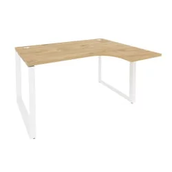 Стол эргономичный правый на О-образном м/к ОНИКС О.МО-СА-3Р Тиквуд Светлый/Белый / ONIX O.MO-SA-3R
