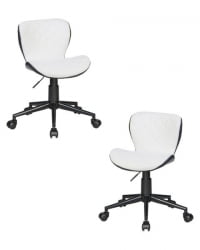 Офисное кресло для персонала ДОБРИН РОРЙ (бело-черный) 2 шт / DOBRIN RORY