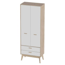 Шкаф 2 дв 2 ящика Калгари 12 Дуб натуральный светлый-белый матовый