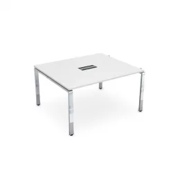 Стол системы БЭНЧ, переговорный, начальный ГЛОСС ЛИНЕ НСПН-П.928 Белый Премиум / GLOSS LINE