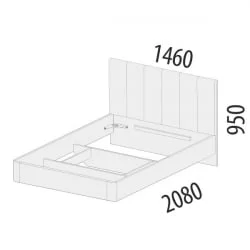 Кровать 140 на 200 Кашемир 900.02 Дуб Кронберг