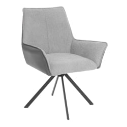 Кресло Мурано/Мурано опора 360, велюр/букле (ХЙП)/Экокожа, светло-серый/графит / Murano/Мурано (HYP)/Экокожа,