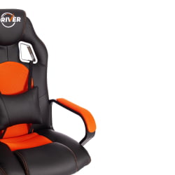 Кресло ДРИВЕР (22) кож/зам/ткань, черный/оранжевый, 36-6/ТВ-07 / DRIVER 36-6/TW-07