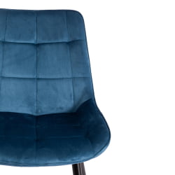 Стул АБРУЗЗО ( мод. 8060 ) металл/вельвет, 52 х 63 х 85 см, синий (ХЛР 63)/черный / ABRUZZO mod. (HLR
