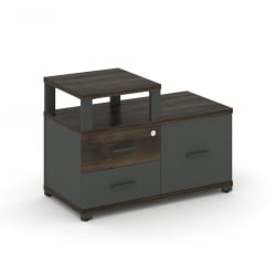 Тумба приставная сервисная с надставкой узкой CОНCЕПТ CН.ТСР-002 Б/В Дуб МАли Антрацит / CONCEPT CN.TSR-002 B/W