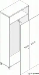 Гардероб с замком Л.Ш-7 Орех