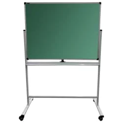 Доска для мела/магнитно-маркерная 2-сторонняя БРАУБЕРГ ПРЕМИУМ на стенде 90х120 см Зеленая-белая / BRAUBERG PREMIUM