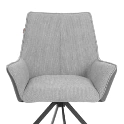 Кресло Мурано/Мурано опора 360, велюр/букле (ХЙП)/Экокожа, светло-серый/графит / Murano/Мурано (HYP)/Экокожа,