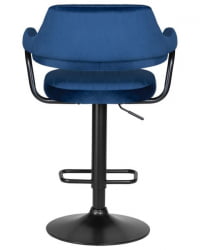 Стул барный ДОБРИН CХАРЛЙ БЛАCК (синий велюр (МДЖ9-117)) 2 шт / DOBRIN CHARLY BLACK (MJ9-117))