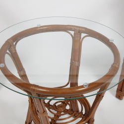 ТЕРРАСНЫЙ КОМПЛЕКТ НЕВ БОГОТА (2 кресла + стол) /с подушками/ ротанг, кресло 61х67х78,5 см, диаметр стола 50см, коко бровн (коричневый кокос) / NEW BOGOTA coco brown