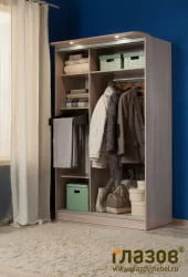 Шкаф-купе белый лдсп 3 Симпле Ясень шимо светлый / Simple