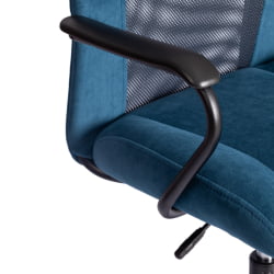 Кресло СТАФФ флок/ткань, синий/серый, 32/В-12 / STAFF 32/W-12