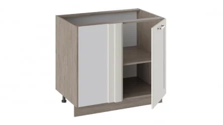 Шкаф напольный с планками для формирования угла Одри Н_72-90_1ДРпУ Дуб Сонома трюфель/Бежевый шелк