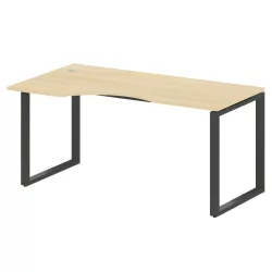 Стол криволинейный левый на О-образном м/к МЕТАЛ СЙСТЕМ БО.СА-1 Л Акация/Антрацит / METAL SYSTEM