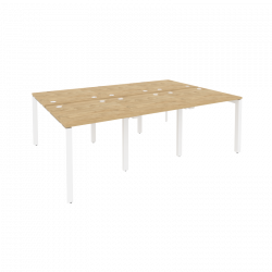 Рабочая станция на П-образном м/к ОНИКС О.МП-Д.РС-6.0.8 Тиквуд Светлый/Белый / ONIX O.MP-D.RS-6.0.8