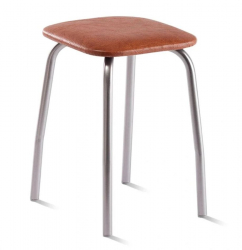 Табурет кухонный 320х320 мм Темно-коричневый/Алюминий