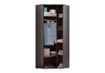 Угловой гардеробный шкаф Юнона-2 ШУ-02 Венге - Дуб молочный