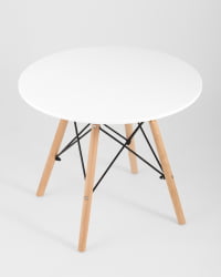 Детский маленький стол Еамес ДСВ белый, ножки массив бука / Eames DSW