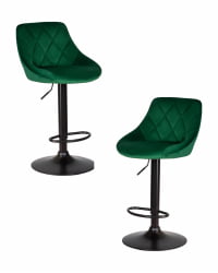 Стул барный ДОБРИН ЛОГАН БЛАCК (зеленый велюр (МДЖ9-88)) 2 шт / DOBRIN LOGAN BLACK (MJ9-88))