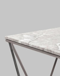 Стол квадратный Авалон 61*61 блаcк Серый мрамор / black