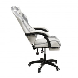 Кресло 1208, замша, цвет бело-серый с массажем, арт 1208-Вхите-Грей / 1208-White-Grey