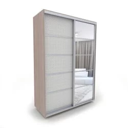 Высокий шкаф-купе Акцент-Квадро КВ 1000х600 Шимо светлый/Хром