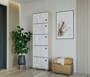 Тумба в прихожую Пайн ПП 8 Дуб Ривьера Бетон Пайн