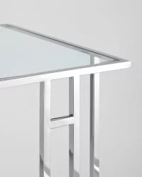 Журнальный столик Бостон 50кс32 Серебро стекло прозрачное / 50x32