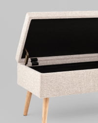 Банкетка Сторми с ящиком серо-бежевый