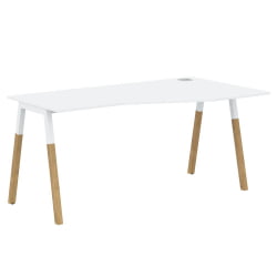 Стол эргономичный правый Форта ФCТ 1567 Р Белый премиум Дуб Гамильтон / Forta FCT R