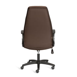 Кресло ИНТЕР (24) кож/зам/флок/ткань, коричневый, 36-36/6/ТВ-24 / INTER 36-36/6/TW-24