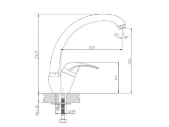 Смеситель глянцевый МГ003/К2 / MG003/Q2