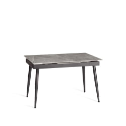 Стол обеденный Балморал / Балморал столешница керамика (глянцевая) / опоры металл, серый/черный, (120+40)х80х75 см / Balmoral