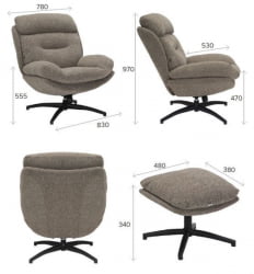 Кресло-реклайнер Еверпроф Киви Ткань Темно-коричневый / Everprof Kiwi