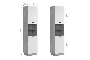 Шкаф комбинированный Моди МГМ-01 дуб крафт золотой/белое дерево / MGM-01