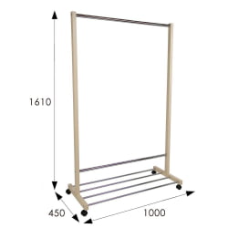 Вешалка на колёсиках В 35Н Слоновая кость