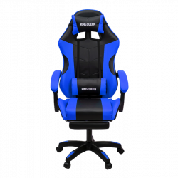 Геймерское кресло 1209-1 КИНГКУЕЕН, цвет черный/синий, 1209-1-блаcк-блуе-масс / KINGQUEEN, 1209-1-black-blue-mass